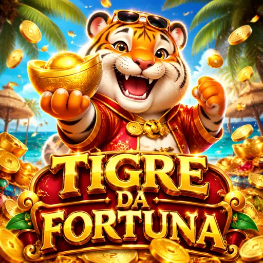 Símbolo Wild do Fortune Tiger com o tigre dourado