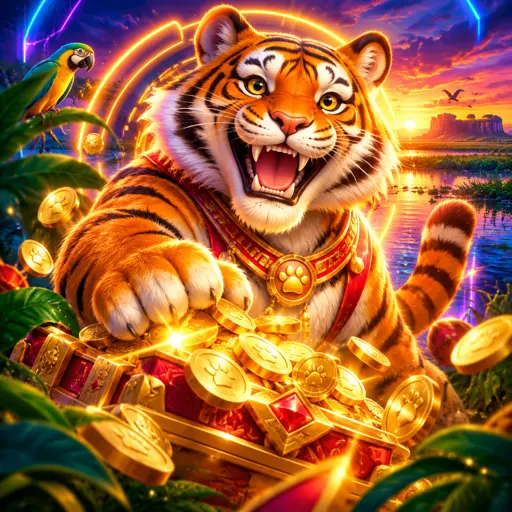 Miniatura do slot Fortune Tiger com tigre dourado e rolos