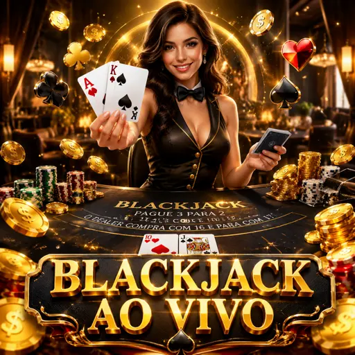 Mesa de blackjack ao vivo com cartas distribuídas pelo dealer
